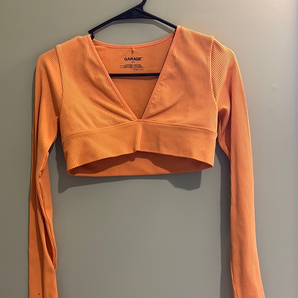 Garage Women's Orange Ribbed Crop Top